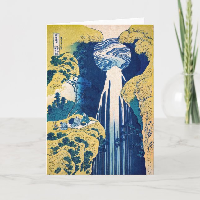 Katsushika Hokusai - Amida Falls Card (Front)