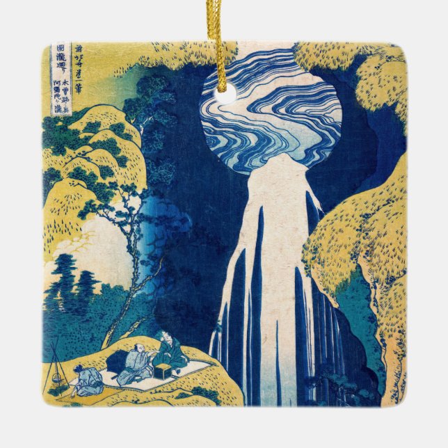 Katsushika Hokusai - Amida Falls Ceramic Ornament (Front)