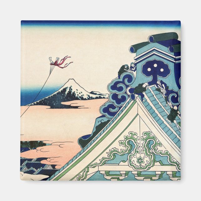 Katsushika Hokusai - Asakusa Honganji temple, Edo Magnet (Front)