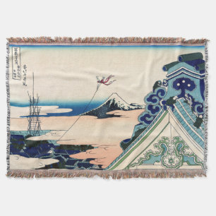 Katsushika Hokusai - Asakusa Honganji temple, Edo Throw Blanket