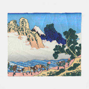 Katsushika Hokusai - Back of Fuji, Minobu river Fleece Blanket