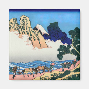 Katsushika Hokusai - Back of Fuji, Minobu river Magnet