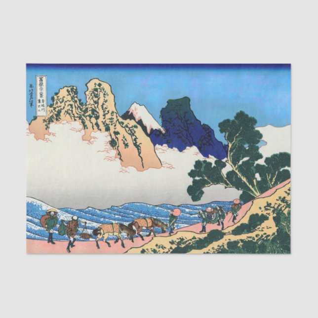 Katsushika Hokusai - Back of Fuji, Minobu river Tissue Paper (Front)