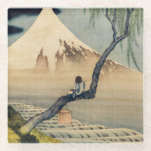 Katsushika Hokusai - Boy Viewing Mount Fuji Glass Coaster