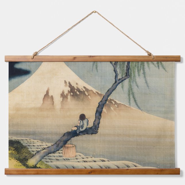 Katsushika Hokusai - Boy Viewing Mount Fuji Hanging Tapestry (Front)