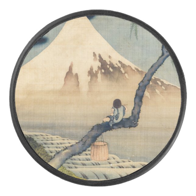 Katsushika Hokusai - Boy Viewing Mount Fuji Hockey Puck (Front)