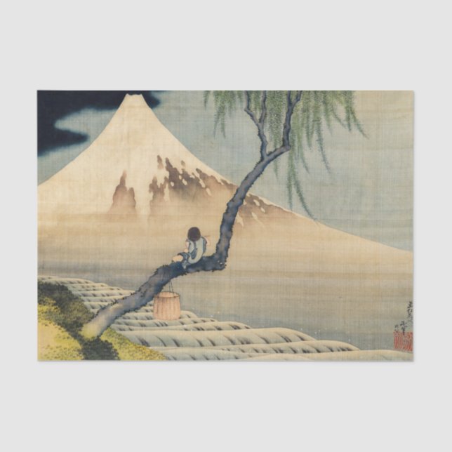 Katsushika Hokusai - Boy Viewing Mount Fuji Tissue Paper (Front)