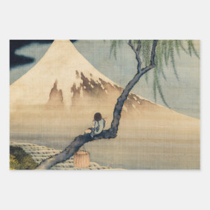 Katsushika Hokusai - Boy Viewing Mount Fuji Wrapping Paper Sheet