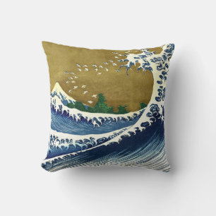 Katsushika Hokusai - Coloured Big Wave Cushion