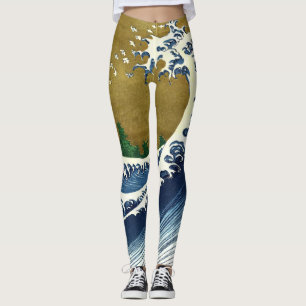 Katsushika Hokusai - Coloured Big Wave Leggings
