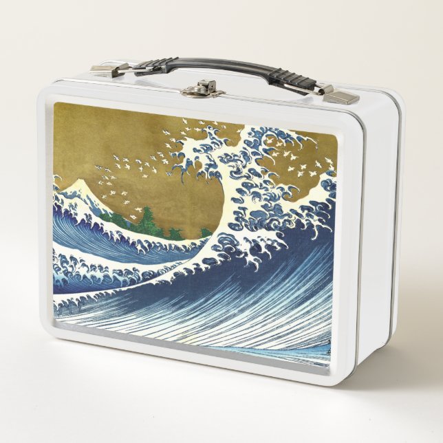 Katsushika Hokusai - Coloured Big Wave Metal Lunch Box (Front)
