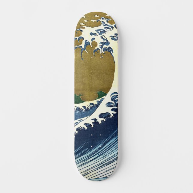 Katsushika Hokusai - Coloured Big Wave Skateboard (Front)