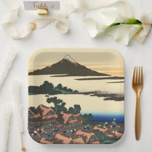 Katsushika Hokusai Dawn in Kai province Paper Plate