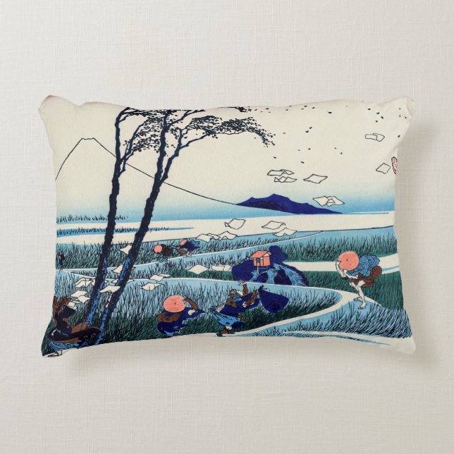 Katsushika Hokusai - Ejiri in the Suruga province Decorative Cushion (Front)