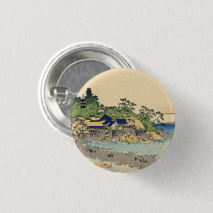 Katsushika Hokusai Enoshima in the Sagami province 3 Cm Round Badge