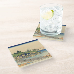 Katsushika Hokusai Enoshima in the Sagami province Glass Coaster