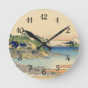 Katsushika Hokusai Enoshima in the Sagami province Round Clock