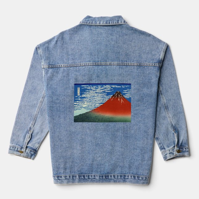 Katsushika Hokusai - Fine Wind, Clear Morning Denim Jacket (Back)