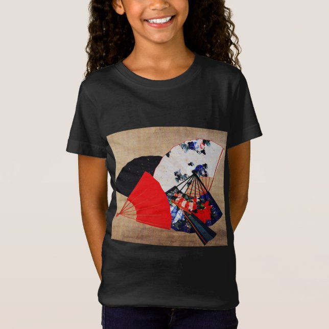 Katsushika Hokusai - Five fans T-Shirt (Front)