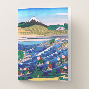 Katsushika Hokusai - Fuji from Kanaya on Tokaido Pocket Folder