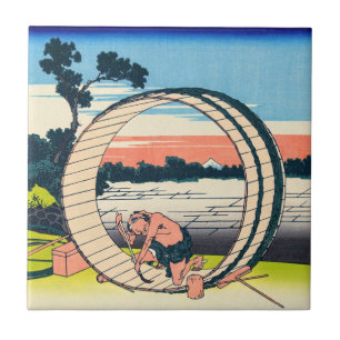 Katsushika Hokusai - Fujimigahara, Owari Province Tile