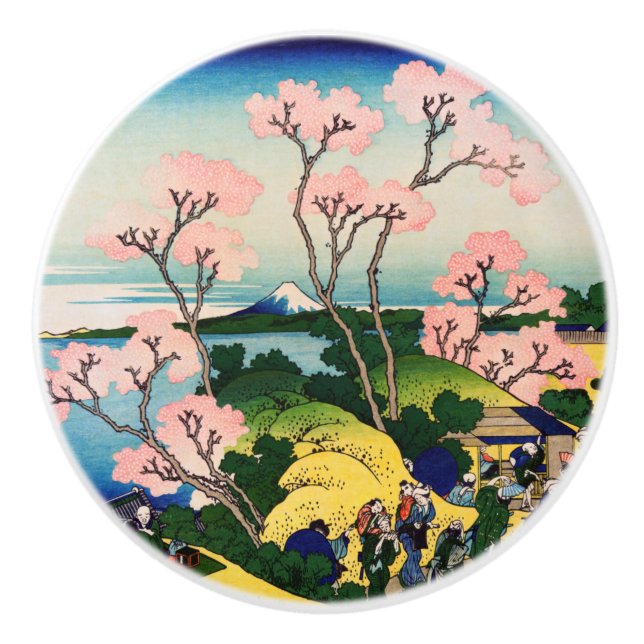 Katsushika Hokusai - Gotenyama, Tokaido, Shinagawa Ceramic Knob (Front)
