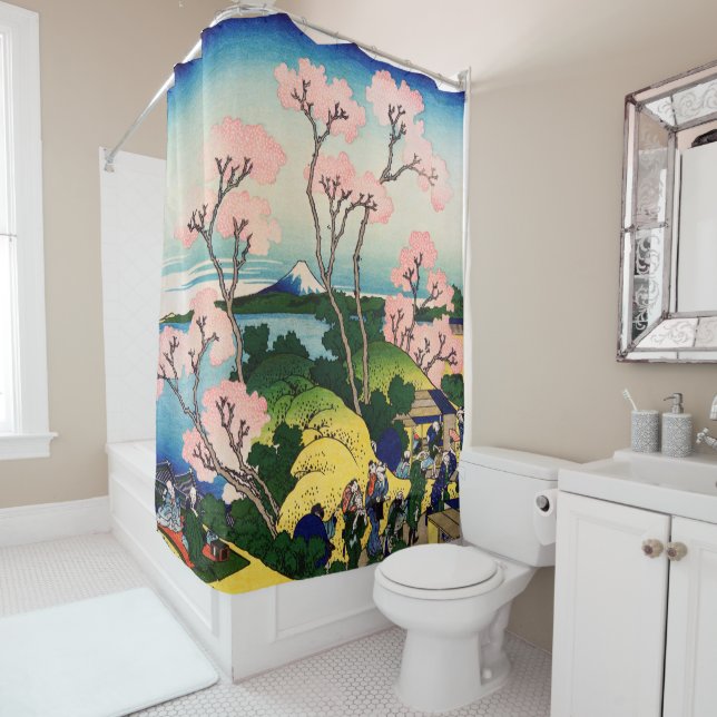 Katsushika Hokusai - Gotenyama, Tokaido, Shinagawa Shower Curtain (In Situ)