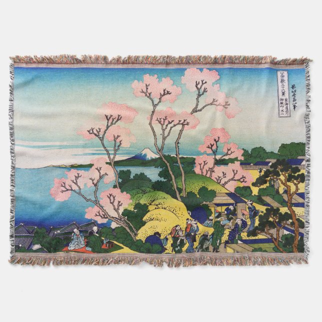 Katsushika Hokusai - Gotenyama, Tokaido, Shinagawa Throw Blanket (Front)