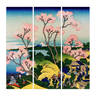 Katsushika Hokusai - Gotenyama, Tokaido, Shinagawa Triptych