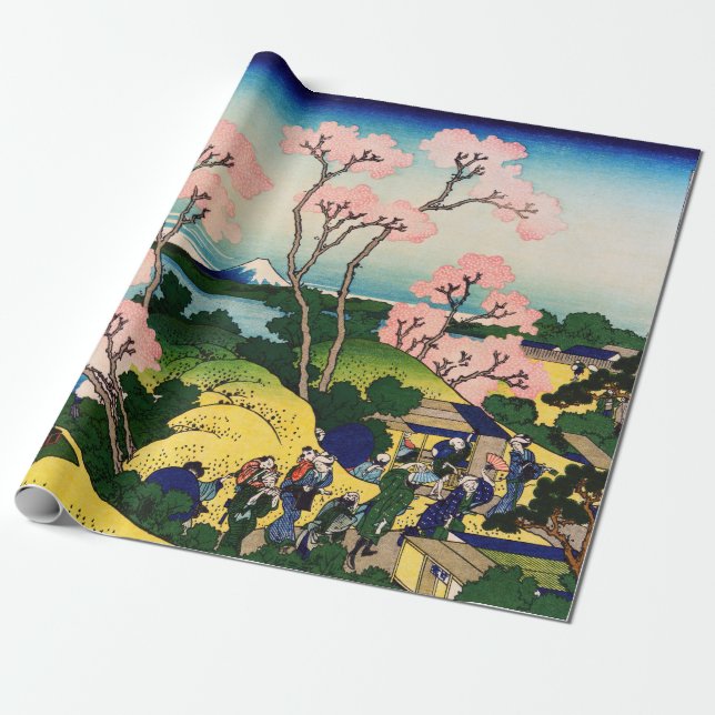 Katsushika Hokusai - Gotenyama, Tokaido, Shinagawa Wrapping Paper (Unrolled)