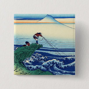 Katsushika Hokusai - Kajikazawa in Kai province 15 Cm Square Badge
