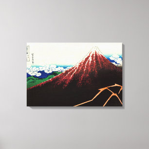 Katsushika Hokusai - Lightnings below the summit Canvas Print