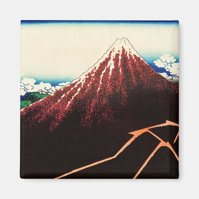 Katsushika Hokusai - Lightnings below the summit Magnet (Front)