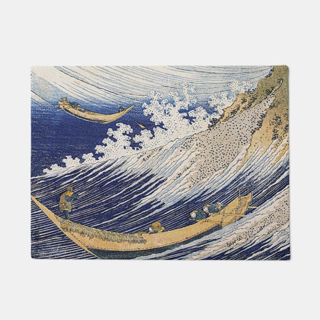 Katsushika Hokusai. Ocean waves   Doormat (Front)
