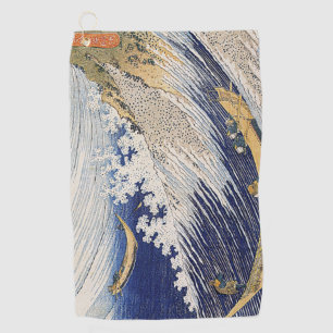 Katsushika Hokusai. Ocean waves Golf Towel