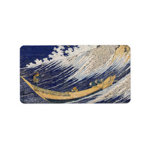 Katsushika Hokusai.  Ocean waves  Label