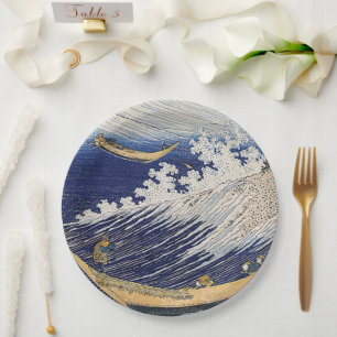 Katsushika Hokusai. Ocean waves Paper Plate