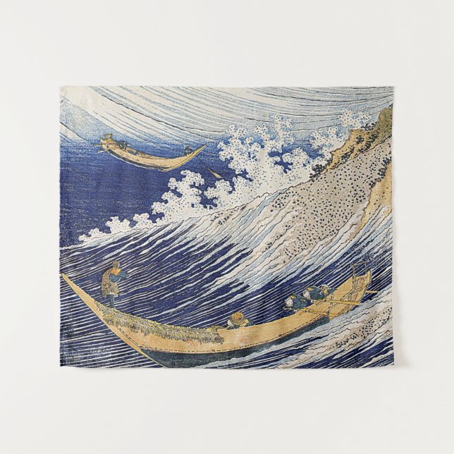Katsushika Hokusai. Ocean waves  Tapestry (Front (Horizontal))