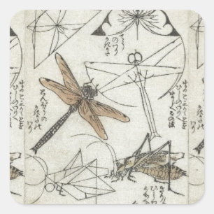 Katsushika Hokusai’s Insects Square Sticker