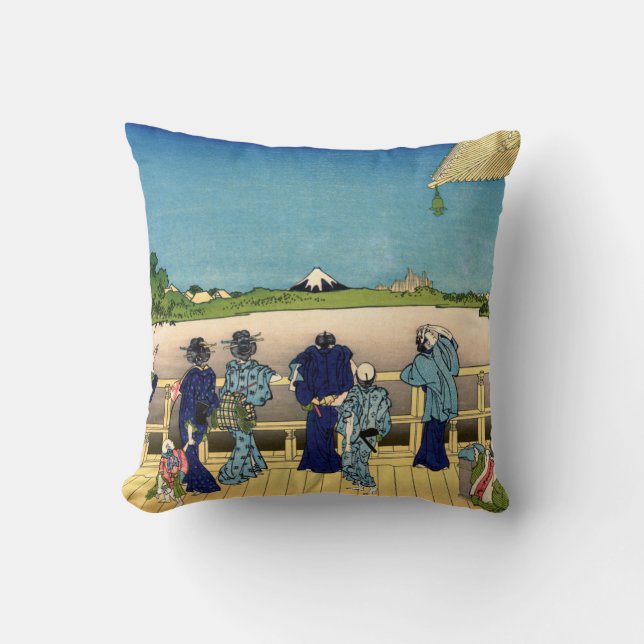 Katsushika Hokusai - Sazai hall, Temple 500 Rakan Cushion (Front)