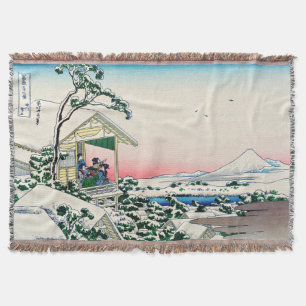 Katsushika Hokusai - Tea house at Koishikawa Throw Blanket