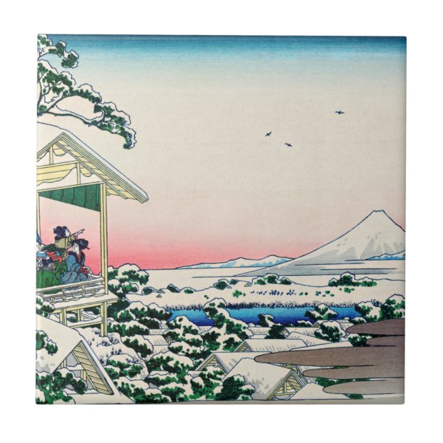Katsushika Hokusai - Tea house at Koishikawa Tile (Front)