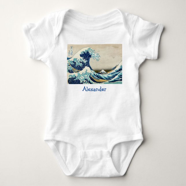 Katsushika Hokusai - The Great Wave off Kanagawa Baby Bodysuit (Front)