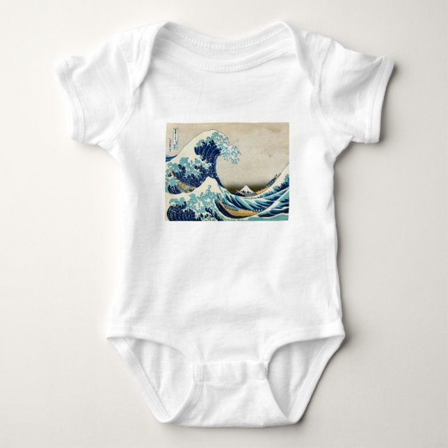 Katsushika Hokusai - The Great Wave off Kanagawa Baby Bodysuit (Front)