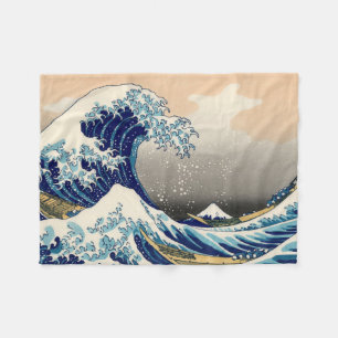 KATSUSHIKA HOKUSAI - The great wave off Kanagawa Fleece Blanket
