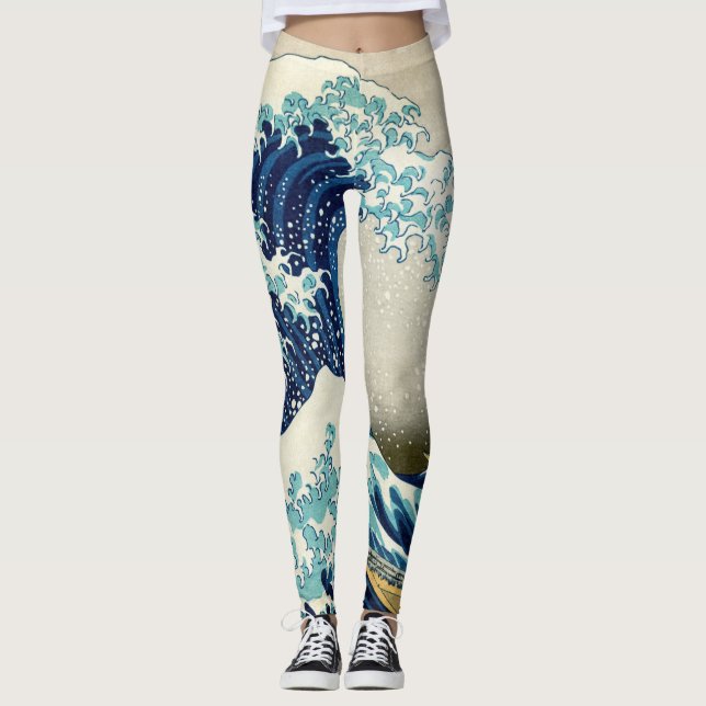 Katsushika Hokusai - The Great Wave off Kanagawa Leggings (Front)