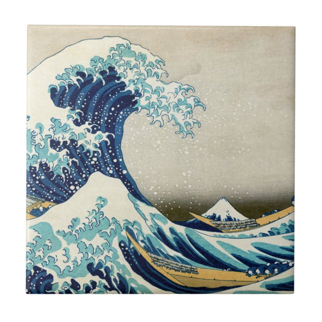 Katsushika Hokusai - The Great Wave off Kanagawa Tile (Front)