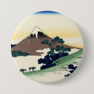 Katsushika Hokusai.  The Inume Pass in Kai Provinc 7.5 Cm Round Badge