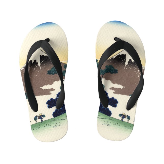 Katsushika Hokusai.  The Inume Pass in Kai Provinc Kid's Jandals (Footbed)