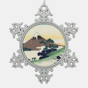 Katsushika Hokusai. The Inume Pass in Kai Provinc Snowflake Pewter Christmas Ornament